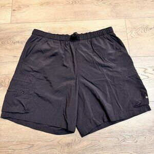 Columbia Women's Black Belted Mid-rise‎ Size Small S Nylon Zip Cargo Shorts